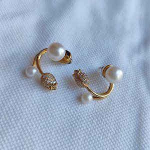 Pearl ear-rings，Handmade